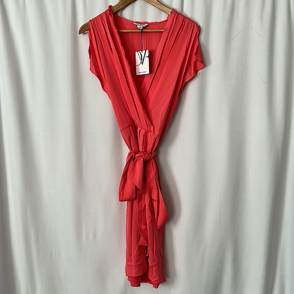 Diane Von Furstenberg NWT Mateo Pink Nectar Silk Dress **Size 6** 🌸🌸 - Picture 5 of 8